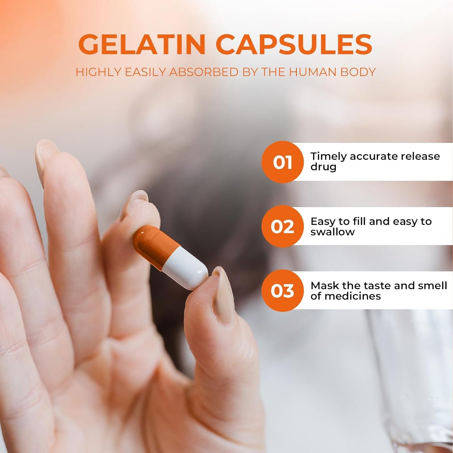 500 Count Size 1 Clear Gelatin Empty Capsules with Micro Lab Spoons - DIY Bovine Pill Capsules for Supplements