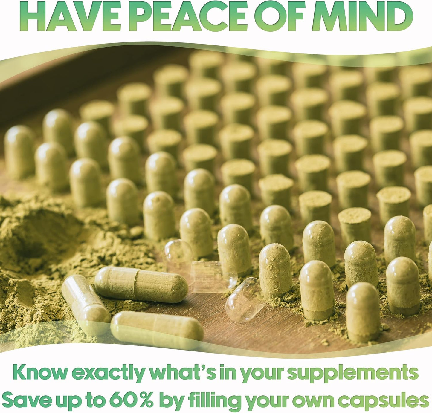 500 Count XPRS Nutra Size 3 Vegan Empty Capsules for DIY Vegetable Filling - Forest Green Veggie Pill Caps