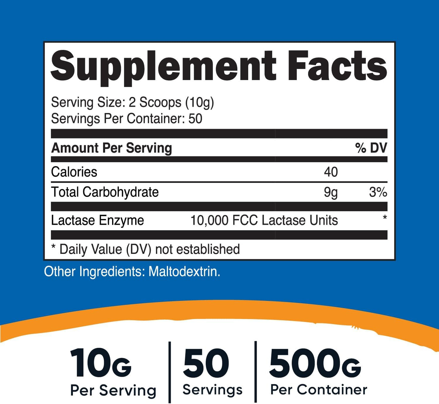 500 Grams Nutricost Lactase Powder - Non-GMO and Gluten-Free Formula
