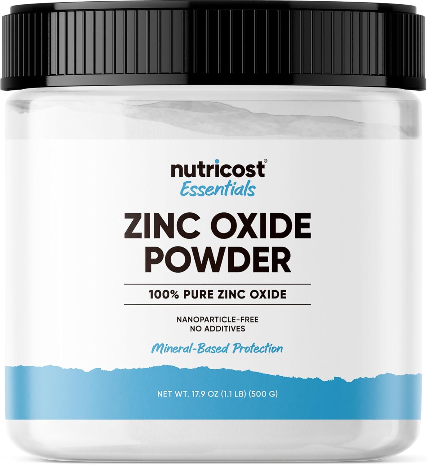 500 Grams of Pure Zinc Oxide Powder - Vegan, Non-GMO, No Additives - Nutricost Essentials
