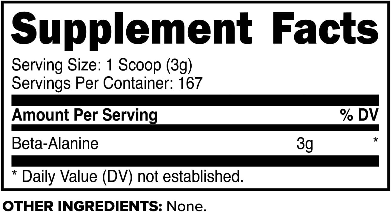 500 Grams Primaforce Beta Alanine Powder - Unflavored Pre & Post Workout Supplement