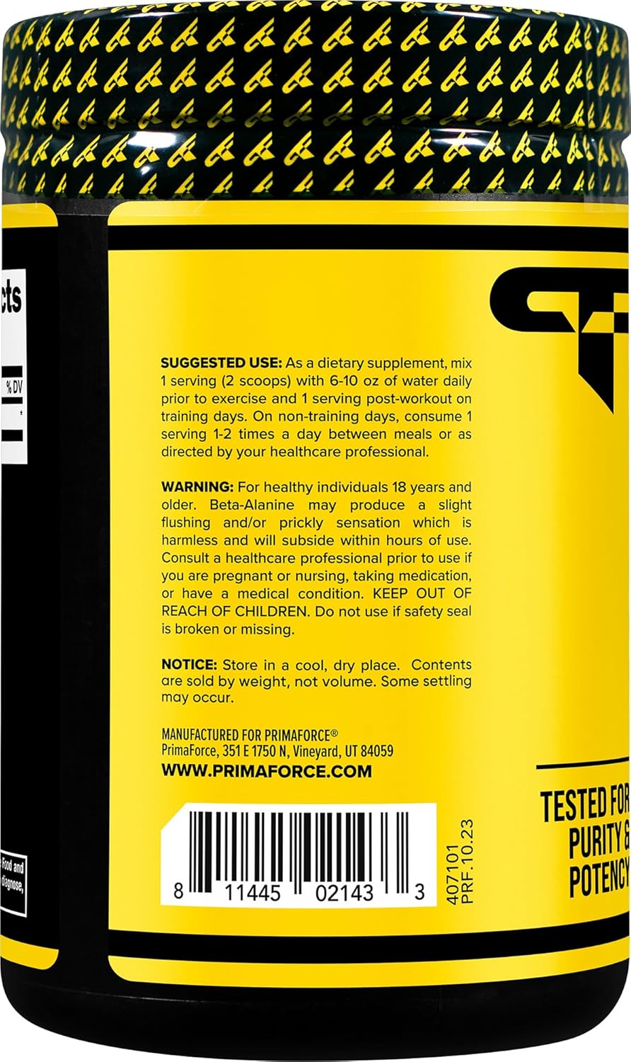 500 Grams Primaforce Beta Alanine Powder - Unflavored Pre & Post Workout Supplement