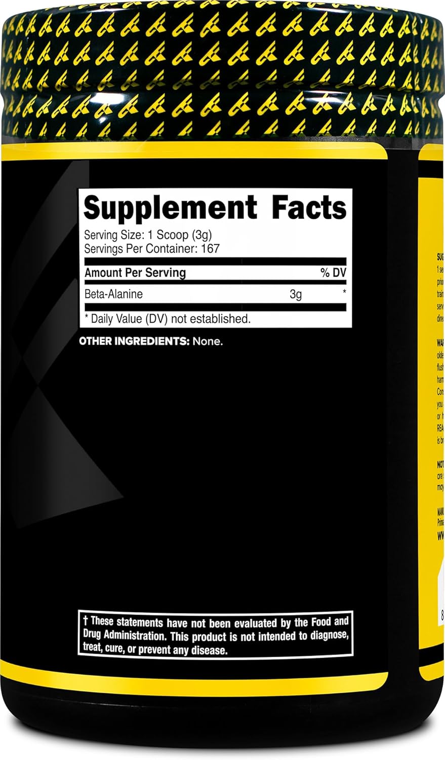 500 Grams Primaforce Beta Alanine Powder - Unflavored Pre & Post Workout Supplement