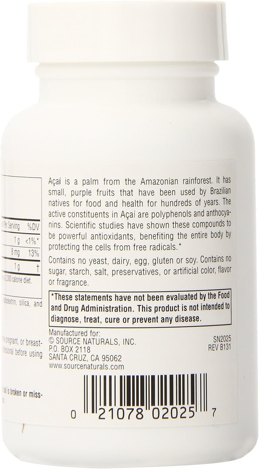 500 Mg Acai Extract Capsules by Source Naturals - 60 Count