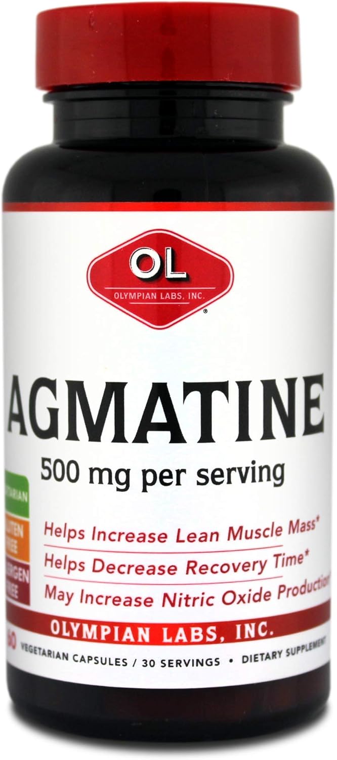 500 mg Agmatine in 60 Capsules by Olympian Labs - Vegetarian-Friendly