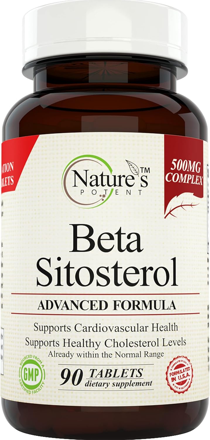 500 Mg Beta Sitosterol Prostate Supplement for Men - Promotes Prostate Health, Urinary Function & Cholesterol Levels - 90 Tablets
