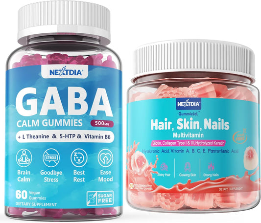 500 mg GABA Gummies with Hair, Skin, and Nails Vitamins by Nextdia