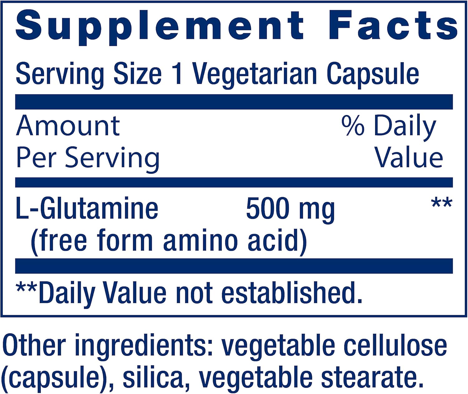 500 mg Life Extension L-Glutamine Capsules - Supports Muscle & Immune Health, Gluten-Free & Non-GMO - 100 Vegetarian Capsules