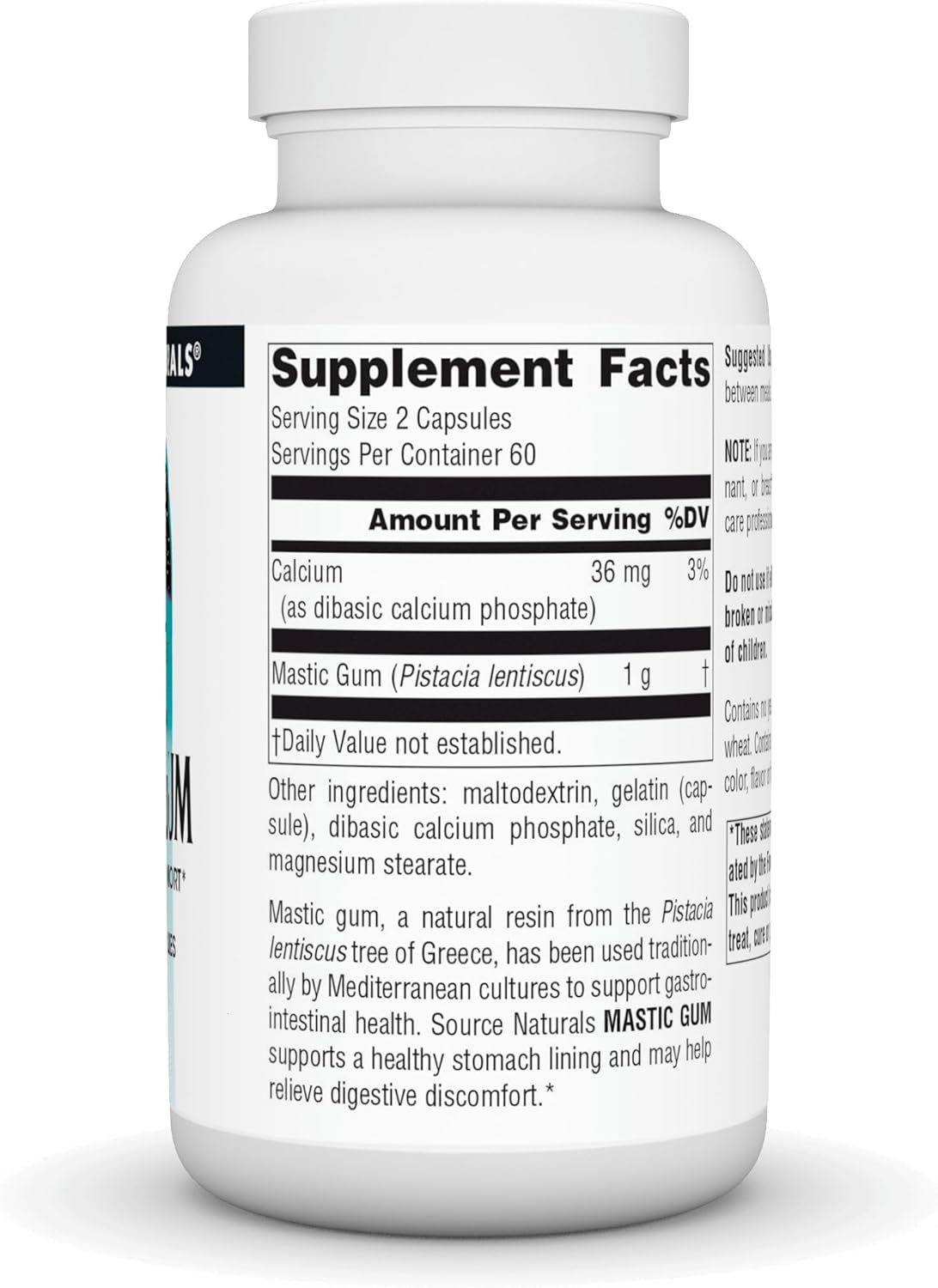 500 mg Mastic Gum Tablets for Stomach Discomfort - 120 Count by Source Naturals