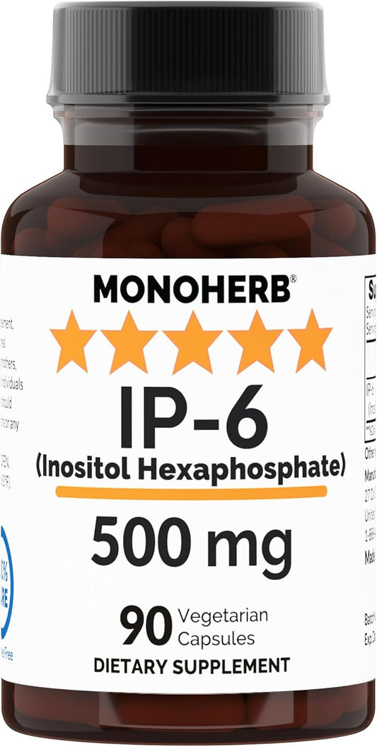 500 mg MONOHERB IP-6 Inositol Hexaphosphate - 90 Vegetarian Capsules