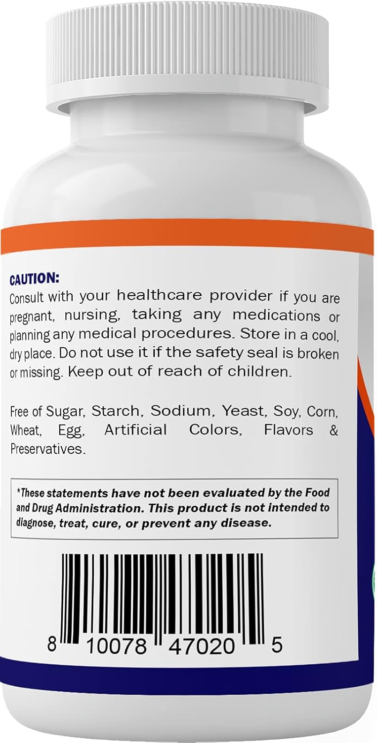 500 mg Pantothenic Acid (Vitamin B5) Capsules - Pack of 200 by Vitamatic