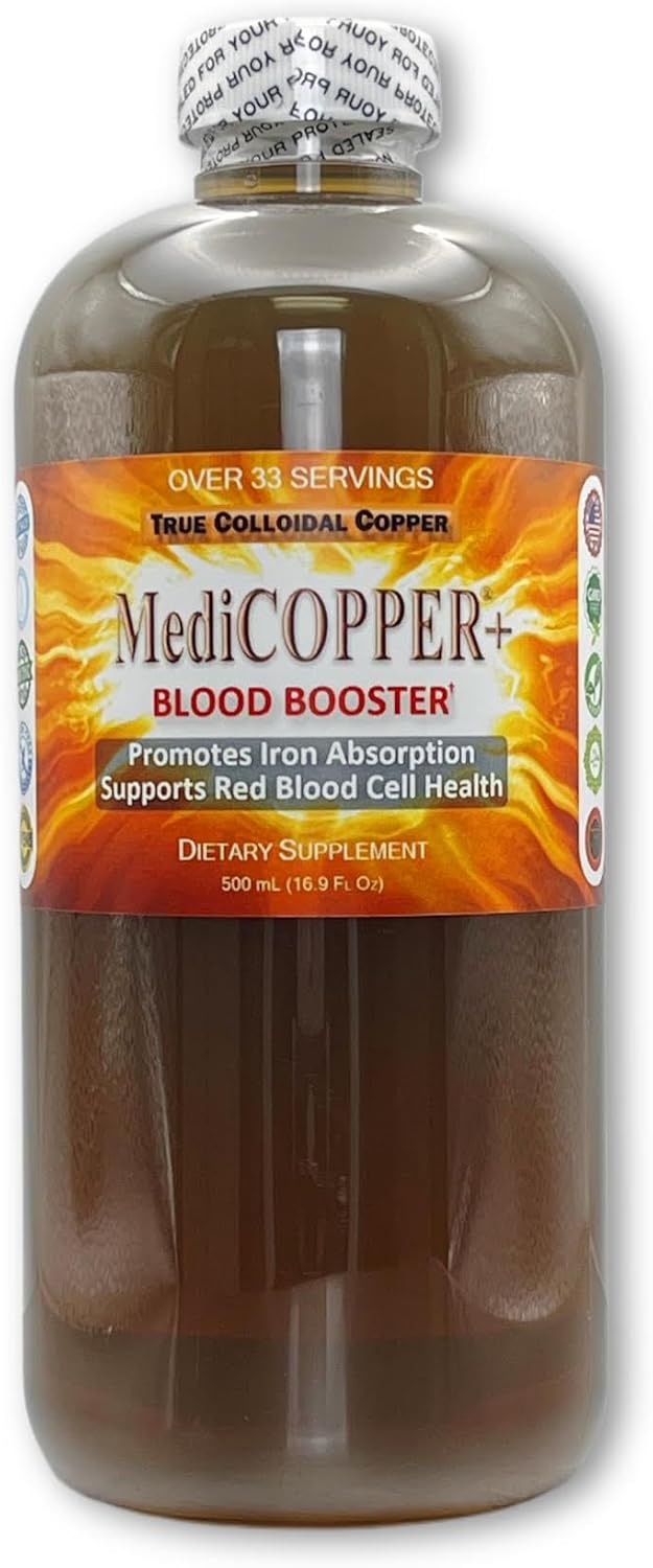 500 mL Nutraneering MediCOPPER® Plus Blood Booster True Colloidal Copper CuNP Nutritional Supplement