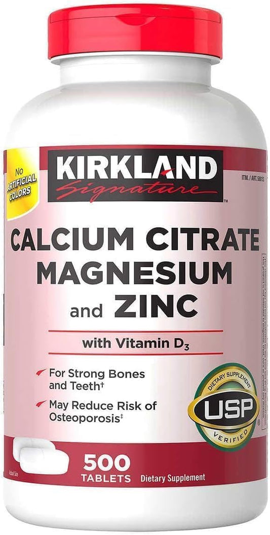 500 Tablets Kirkland Signature Calcium Citrate Supplement 500mg - Bone Health and Strength Formula