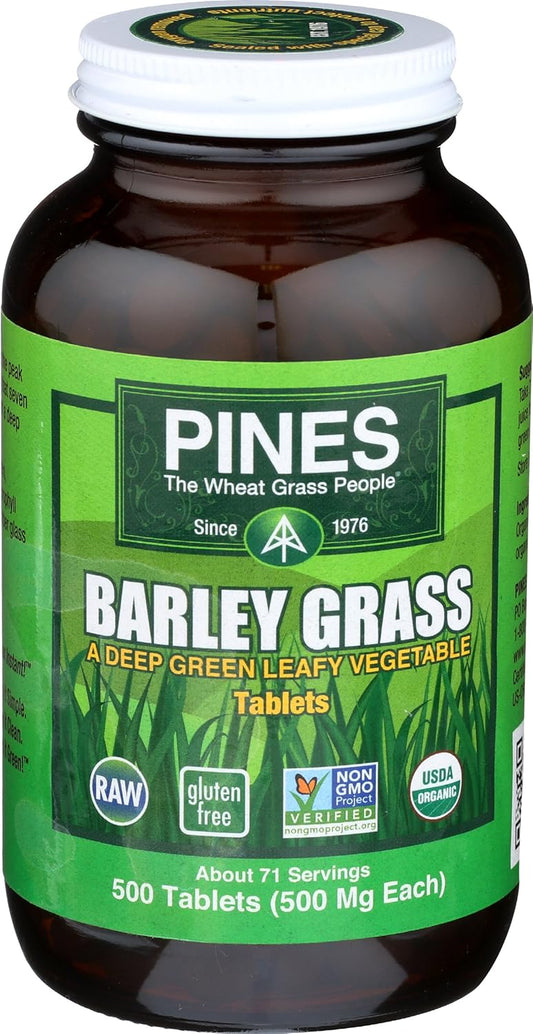 500 Tablets of Pines Organic Barley Grass Supplement, 500mg per Tablet