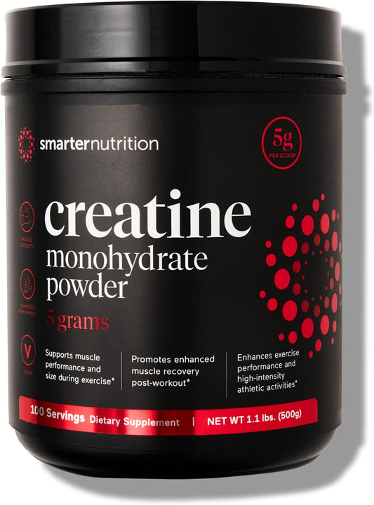 5000mg Creatine Monohydrate Powder - 500g for Muscle Mass & Hydration - Keto Friendly & Gluten-Free - 100 Servings