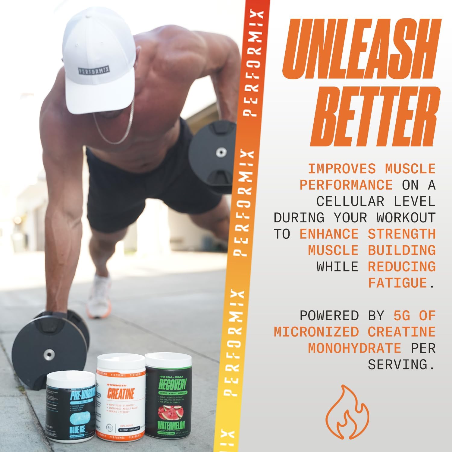 5000mg Creatine Monohydrate Powder for Muscle Mass & Strength - Pre Workout Supplement, Unflavored - 80 Servings, 400g