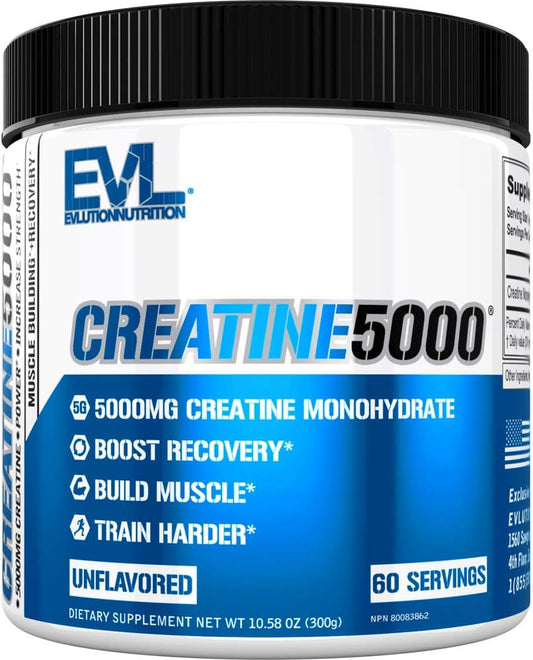 5000mg Pure Creatine Monohydrate Powder - Pre & Post Workout Recovery Drink Mix for Enhanced Muscle Mass & Athletic Performance