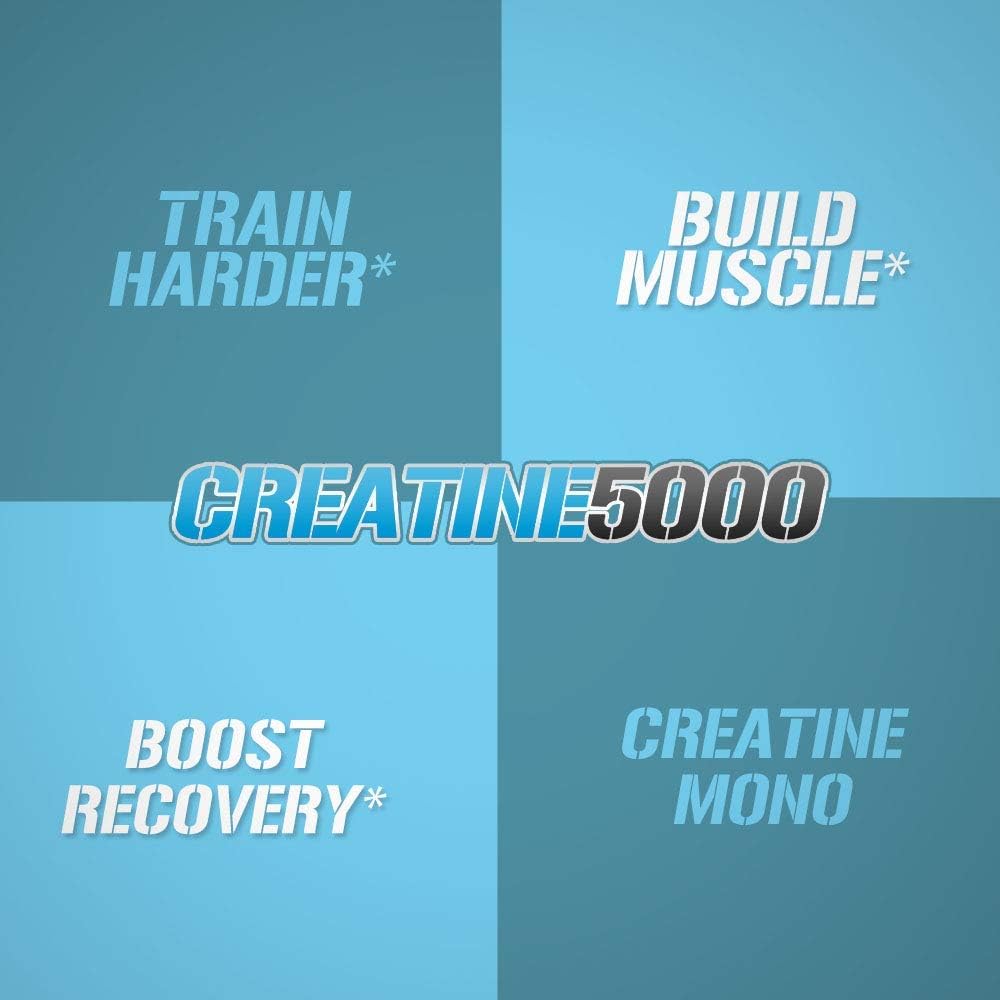 5000mg Pure Creatine Monohydrate Powder - Pre & Post Workout Recovery Drink Mix for Enhanced Muscle Mass & Athletic Performance