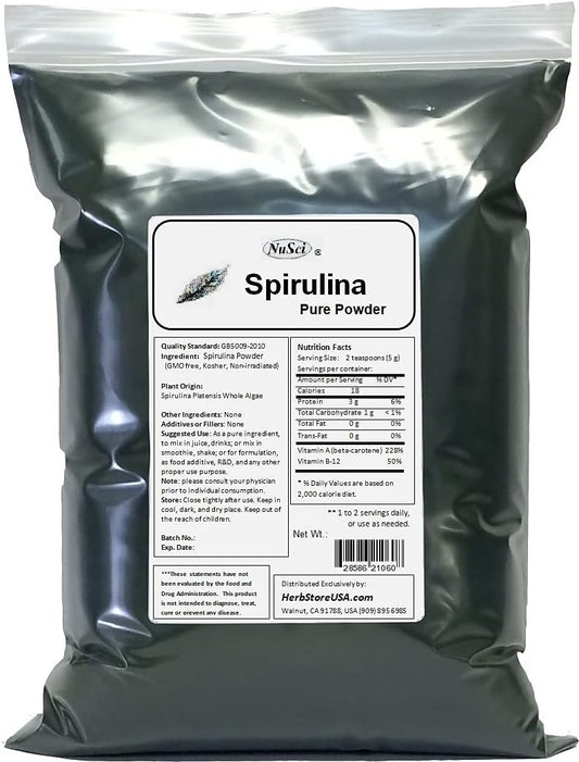 500g (1.1lb) Bulk Pure Fresh NuSci Spirulina Powder - High Quality Nutrient-Dense Superfood