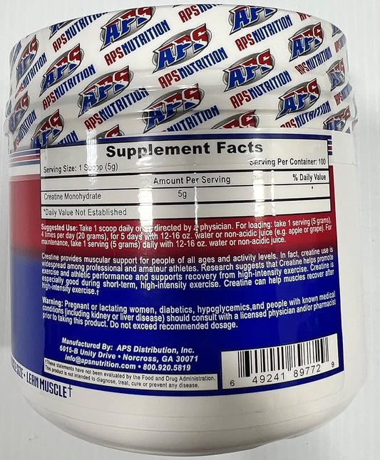 500g APS Nutrition Creatine Monohydrate Supplement for Muscle Growth and Strength Boost