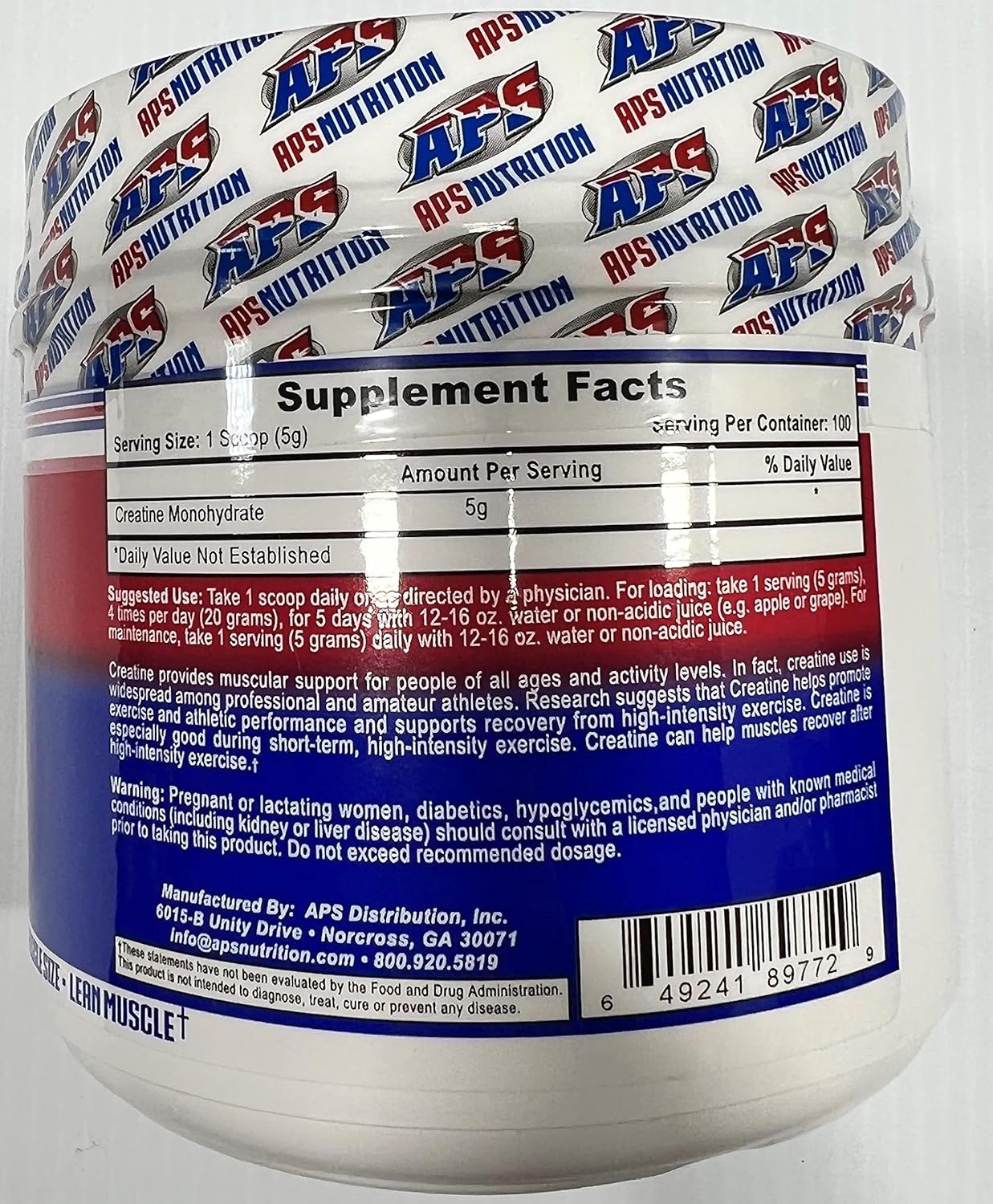 500g APS Nutrition Creatine Monohydrate Supplement for Muscle Growth and Strength Boost