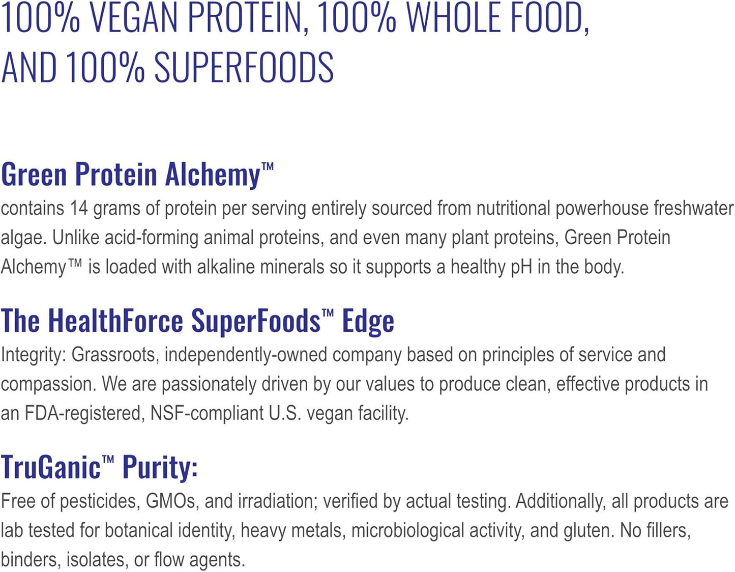 500g HealthForce Superfoods Green Protein Alchemy Powder - Organic Superfood Blend for Health