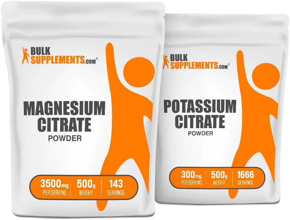 500g Magnesium Citrate + 500g Potassium Citrate Bundle by BulkSupplements