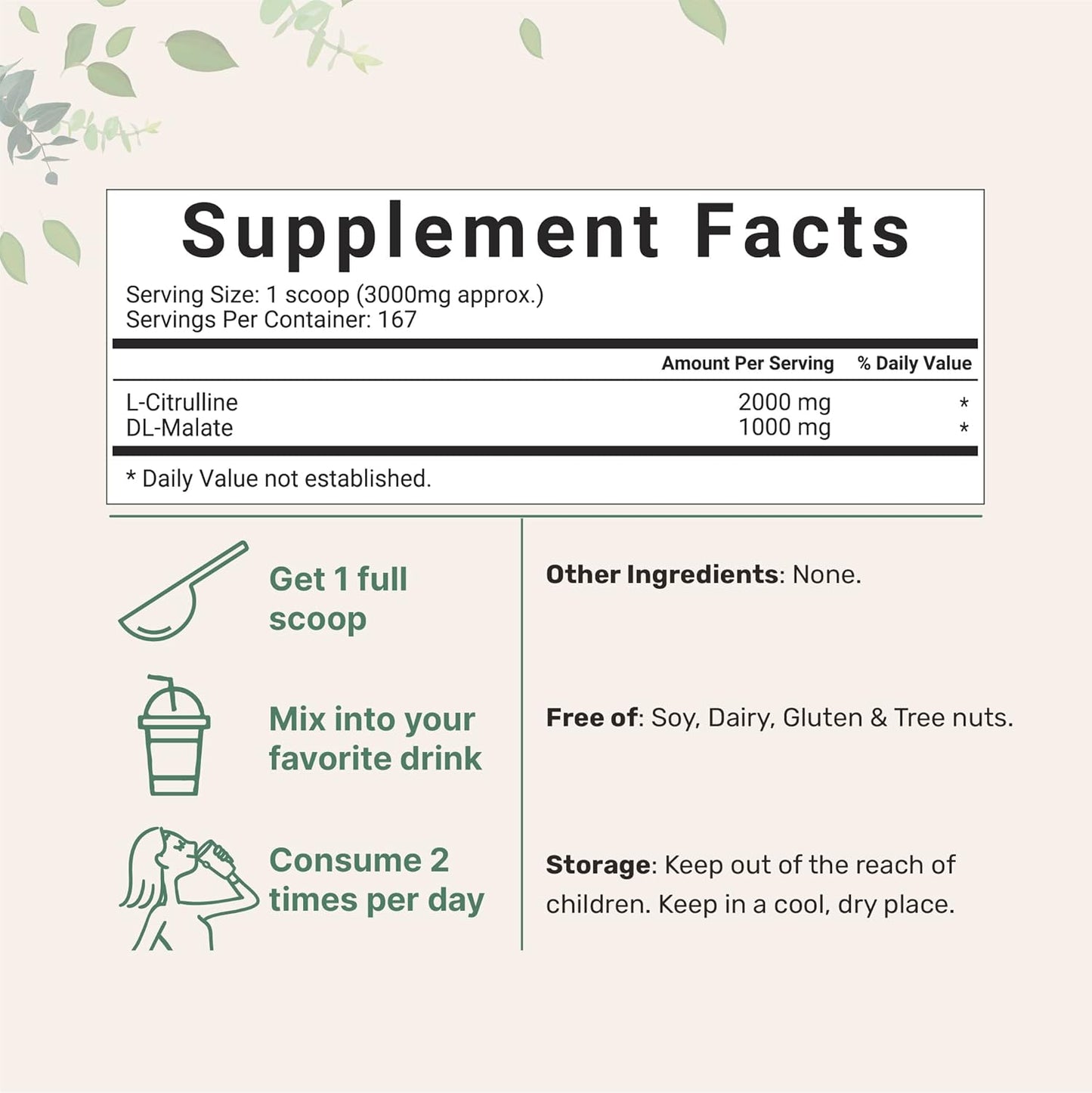500g Micro Ingredients Pure L Citrulline Malate 2:1 Powder - Vegan Supplement for Muscle Performance, Endurance, Strength - Unflavored, Easy to Dissolve - No Fillers