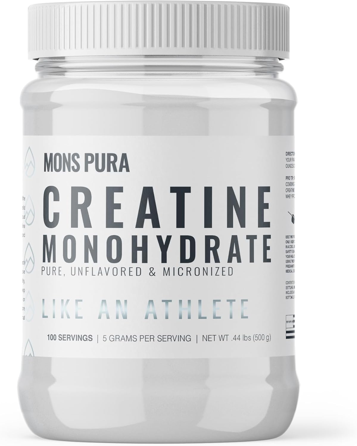 500g Mons Pura Creatine Monohydrate Powder - 100% Pure, Micronized, Unflavored - Supports Muscle Growth, Strength, and Endurance - Ideal for Athletes, Bodybuilders, Fitness Enthusiasts