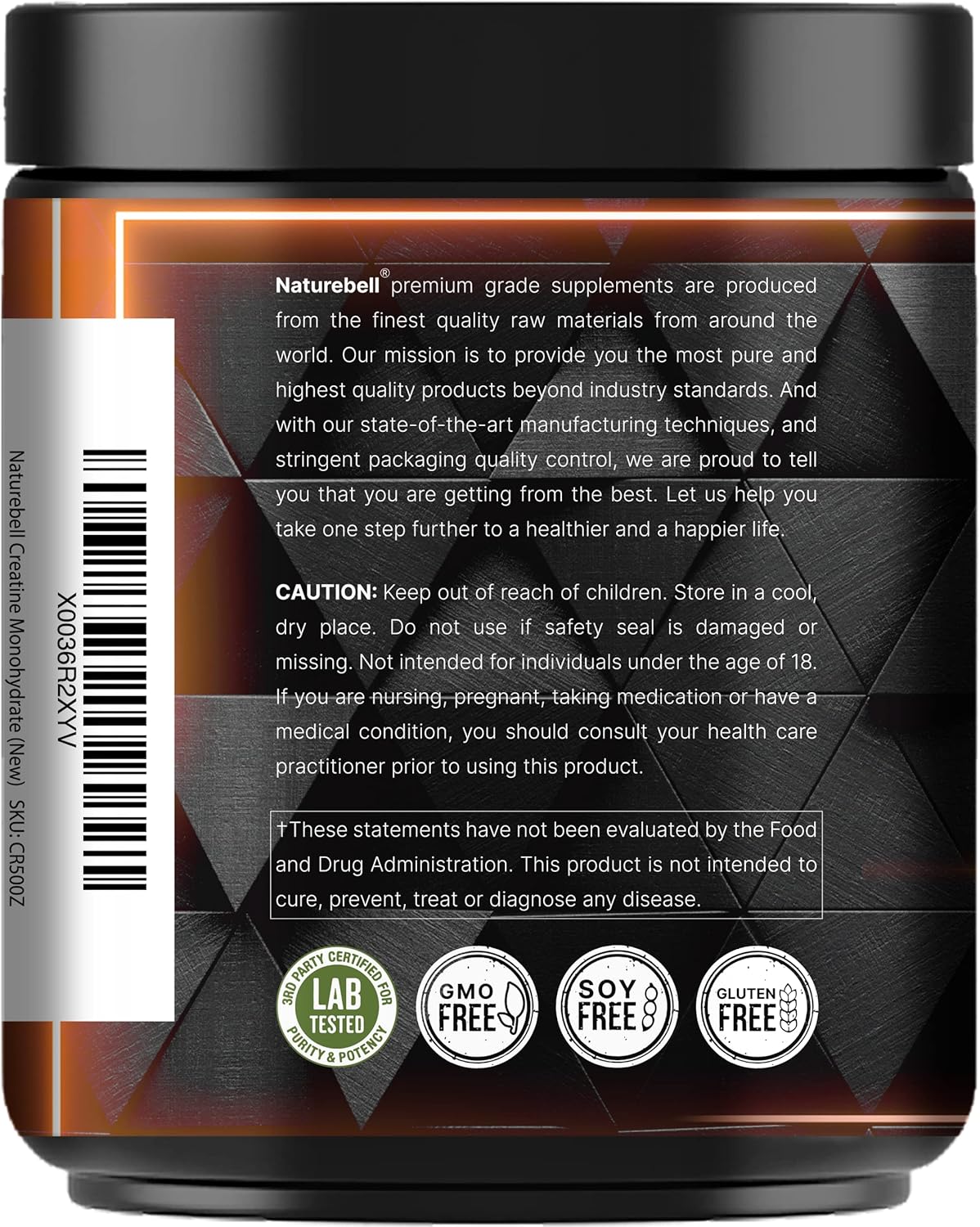 500g NatureBell Instant Creatine Monohydrate Powder - Unflavored Micronized Creatine for Pre Workout, Keto, Vegan - 5000mg Per Serving - Dissolves Easily - Filler Free - 100 Servings