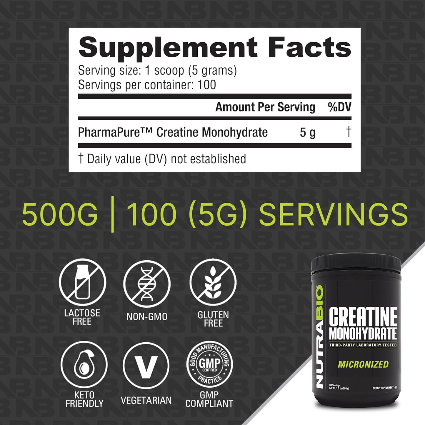 500g NutraBio Creatine Monohydrate & Whey Protein Isolate Bundle for Muscle Growth, Recovery, and Strength - Unflavored Creatine, Dutch Chocolate Protein