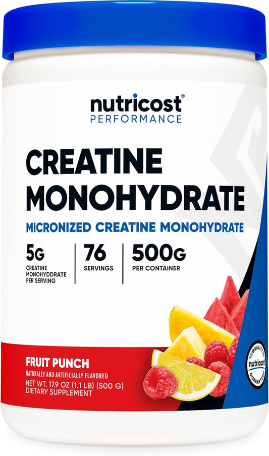 500g Nutricost Creatine Monohydrate Powder in Fruit Punch Flavor