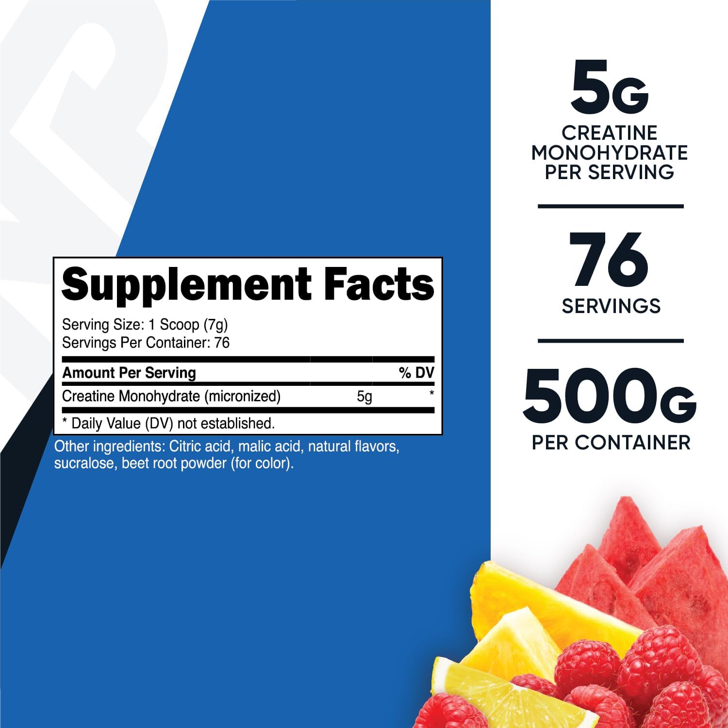 500g Nutricost Creatine Monohydrate Powder in Fruit Punch Flavor