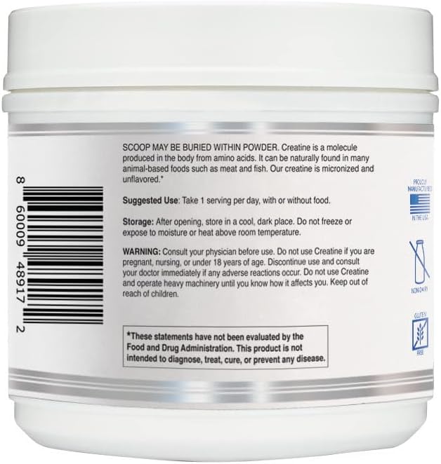 500g Premium Creatine Monohydrate Powder for Muscle Building & Recovery - Unflavored Supplement for Men and Women - Non-GMO & Vegan