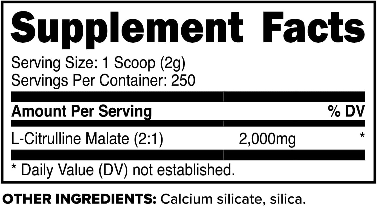 500g PrimaForce L-Citrulline Malate Powder: Unflavored Pre Workout Supplement for Energy, Recovery, Strength - Vegan, Non-GMO