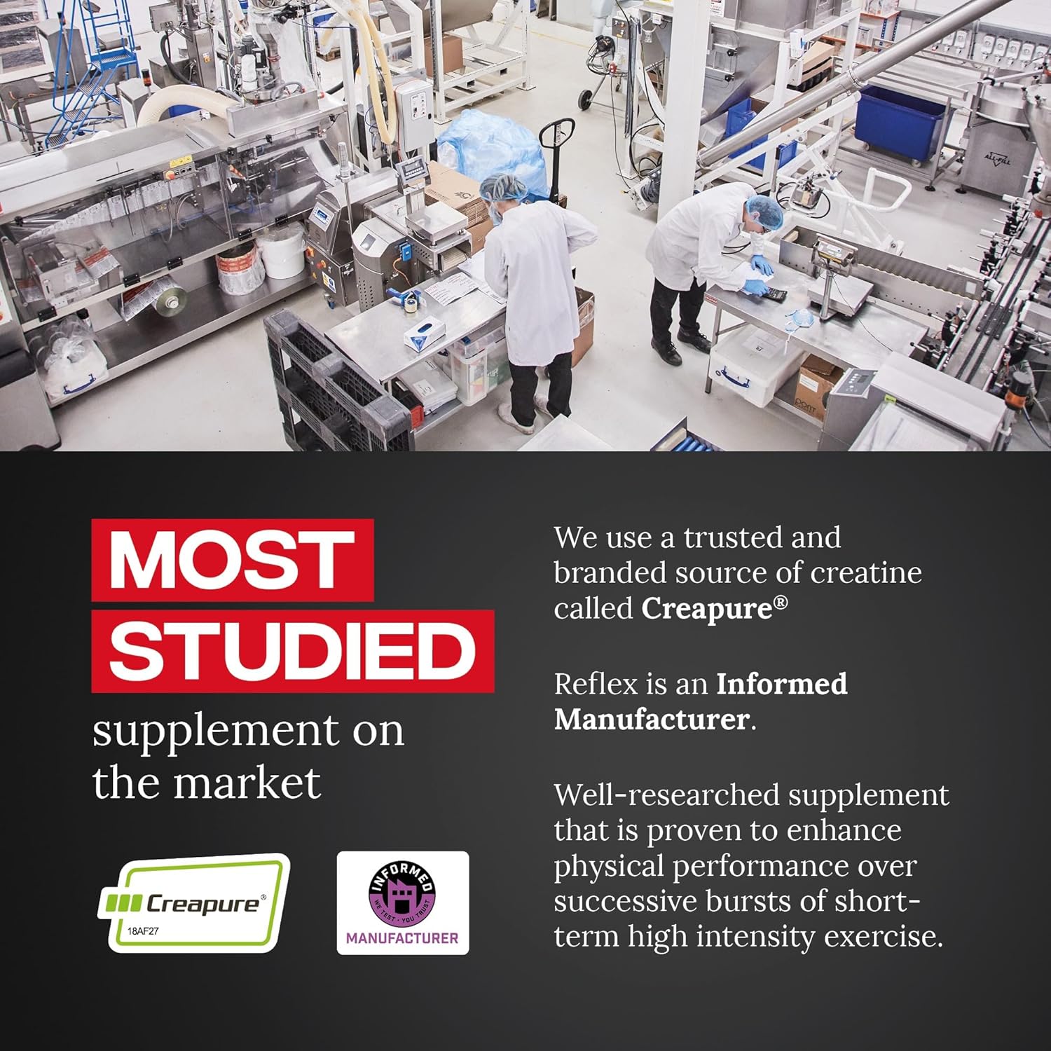 500g Reflex Creapure Creatine Powder by Reflex Nutrition