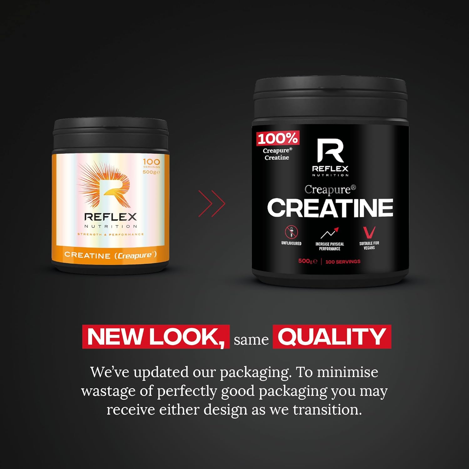 500g Reflex Creapure Creatine Powder by Reflex Nutrition