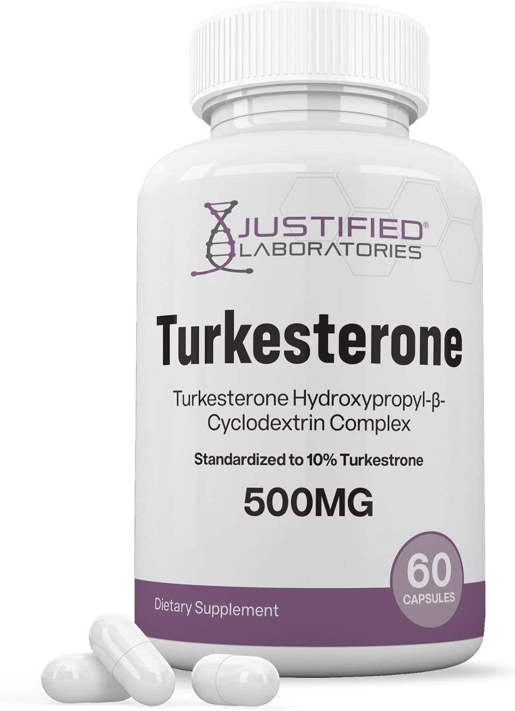 500mg 10% Standardized Turkesterone Capsules for Increased Stamina, Endurance, and Strength - 60 Count