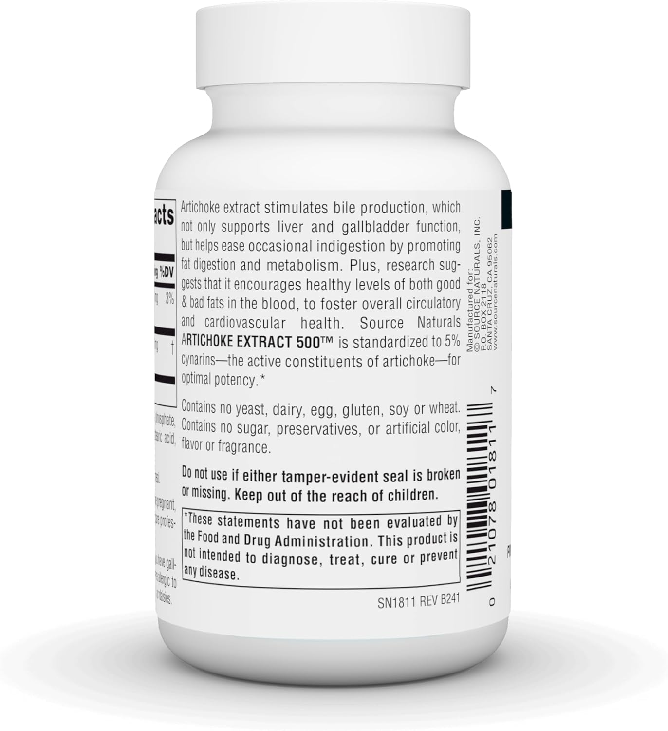 500mg Artichoke Extract Tablets - 90 Count by Source Naturals