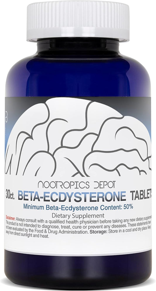 500mg Beta Ecdysterone/20-Hydroxyecdysone Tablets | 50% Extract | Phytoecdysteroid Supplement | 30 Count