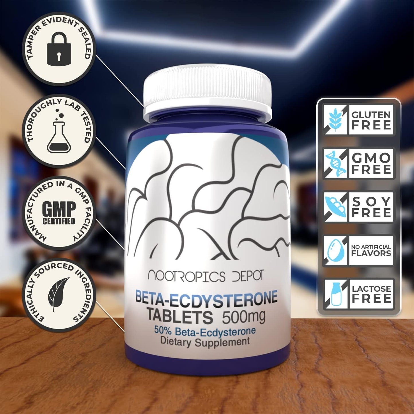 500mg Beta Ecdysterone/20-Hydroxyecdysone Tablets | Cyanotis Arachnoidea Extract | Phytoecdysteroid | 90 Count