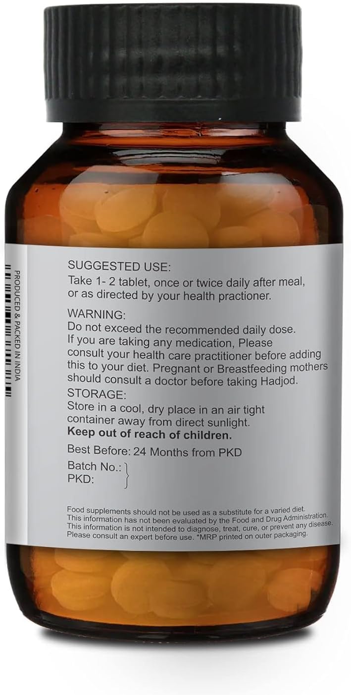 500mg Cissus Quadrangularis Tablets - Pack of 120 - Natural Hadjod Supplement