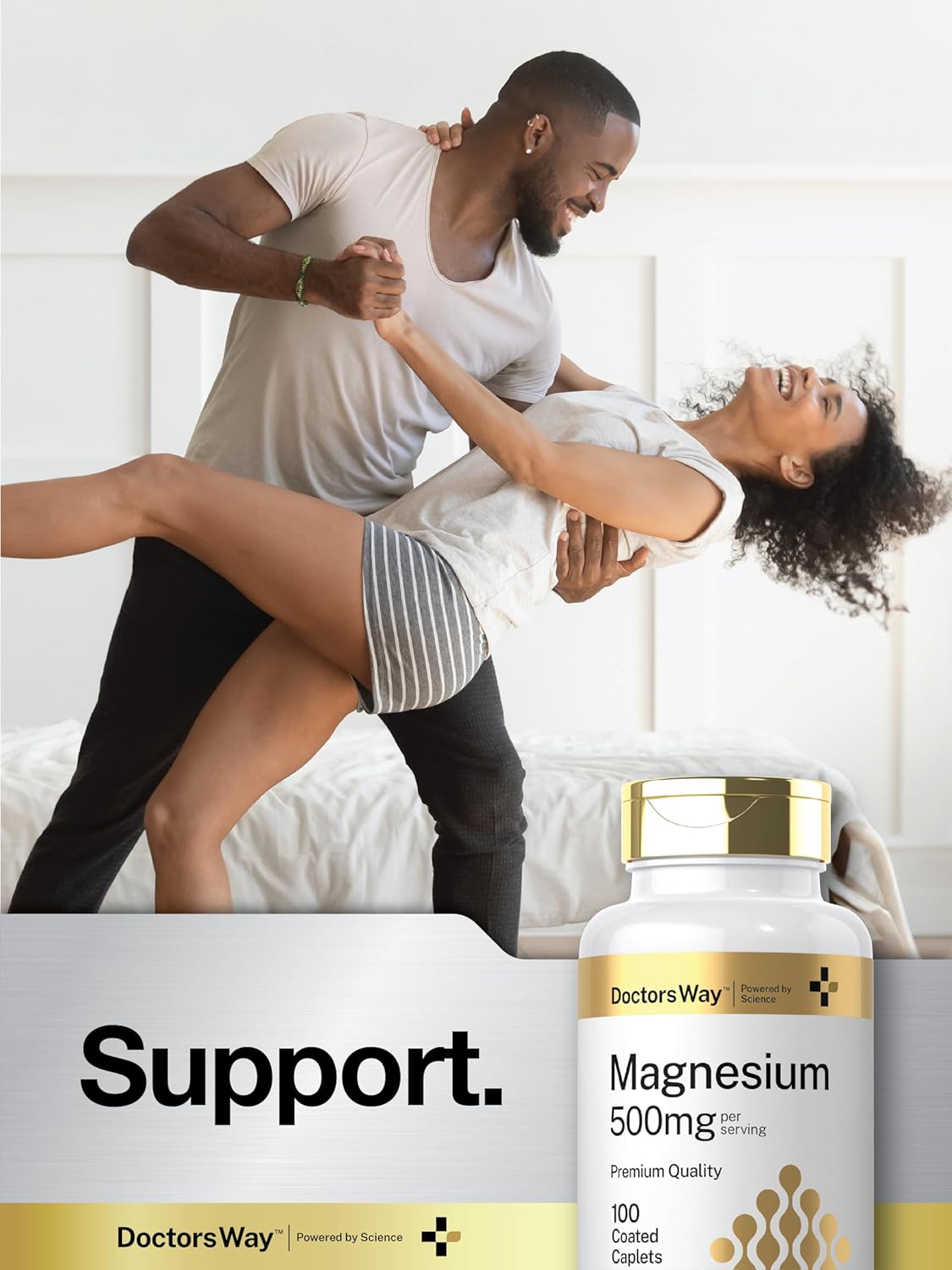 500mg Doctor's Way Magnesium Supplement Caplets | 100 Coated Capsules | Magnesium Oxide | Vegetarian & Non-GMO | Gluten-Free