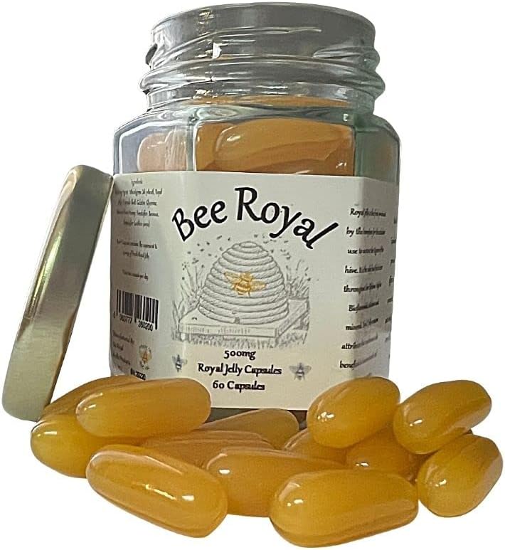 500mg Fresh Queen's Royal Jelly Capsules - 60 Capsules, Immune Support, Energy Boost, Fertility Aid, Reduce Fatigue