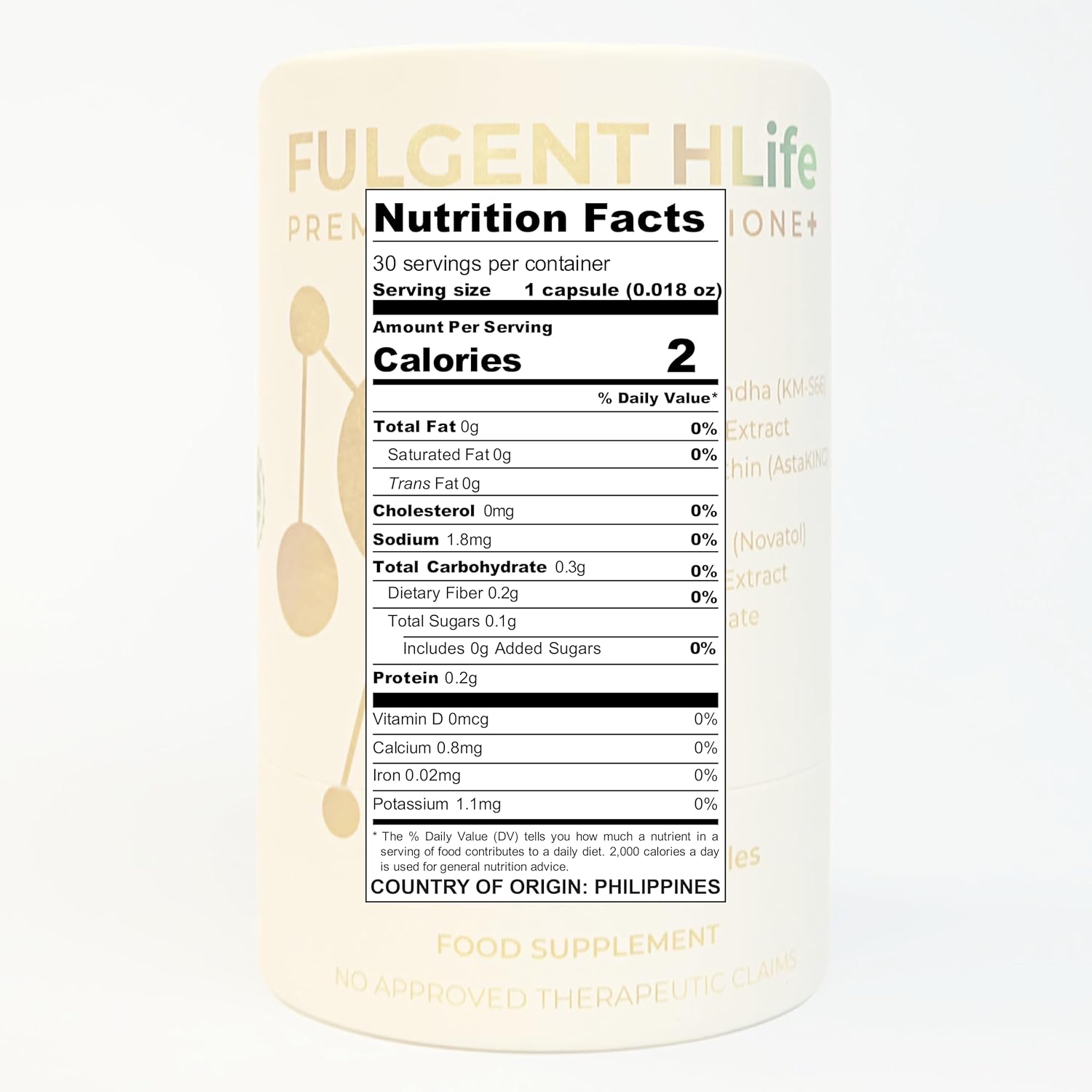 500mg Fulgent Wellness S-Acetyl Glutathione Antioxidant Supplement with Ashwagandha, Astaxanthin, Coenzyme Q10 - 30 Capsules