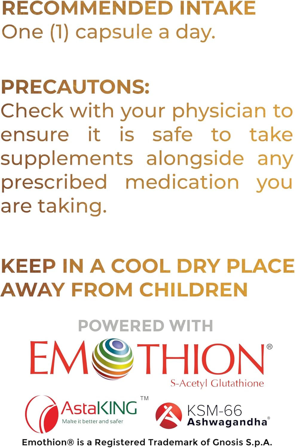 500mg Fulgent Wellness S-Acetyl Glutathione Antioxidant Supplement with Ashwagandha, Astaxanthin, Coenzyme Q10 - 30 Capsules