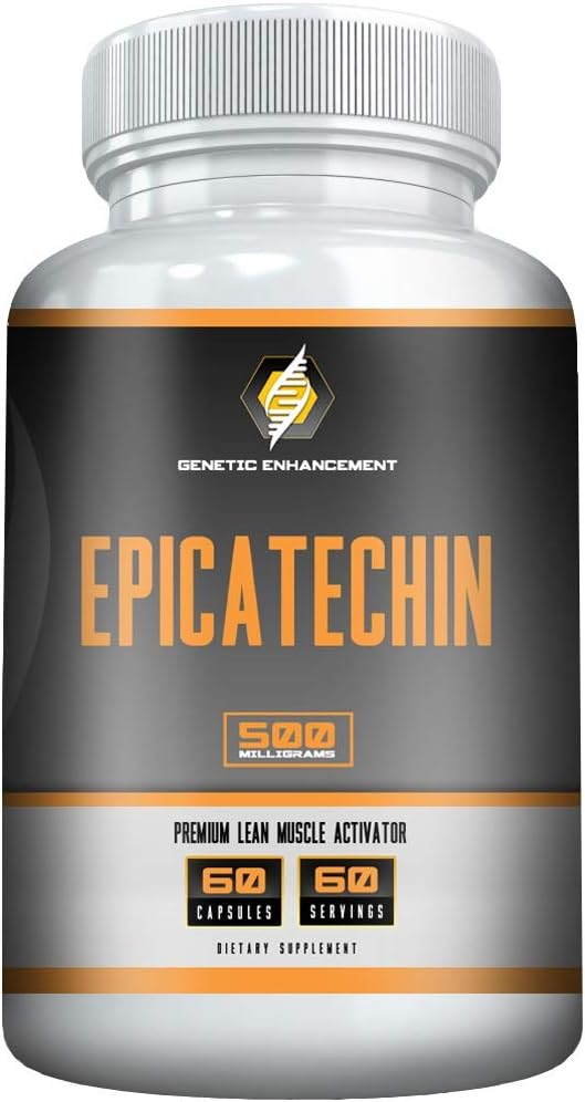 500mg Genetic Enhancement Epicatechin Supplement - 60 Servings for Lean Muscle & Strength - Max Strength Formula for Protein Synthesis - Men & Women
