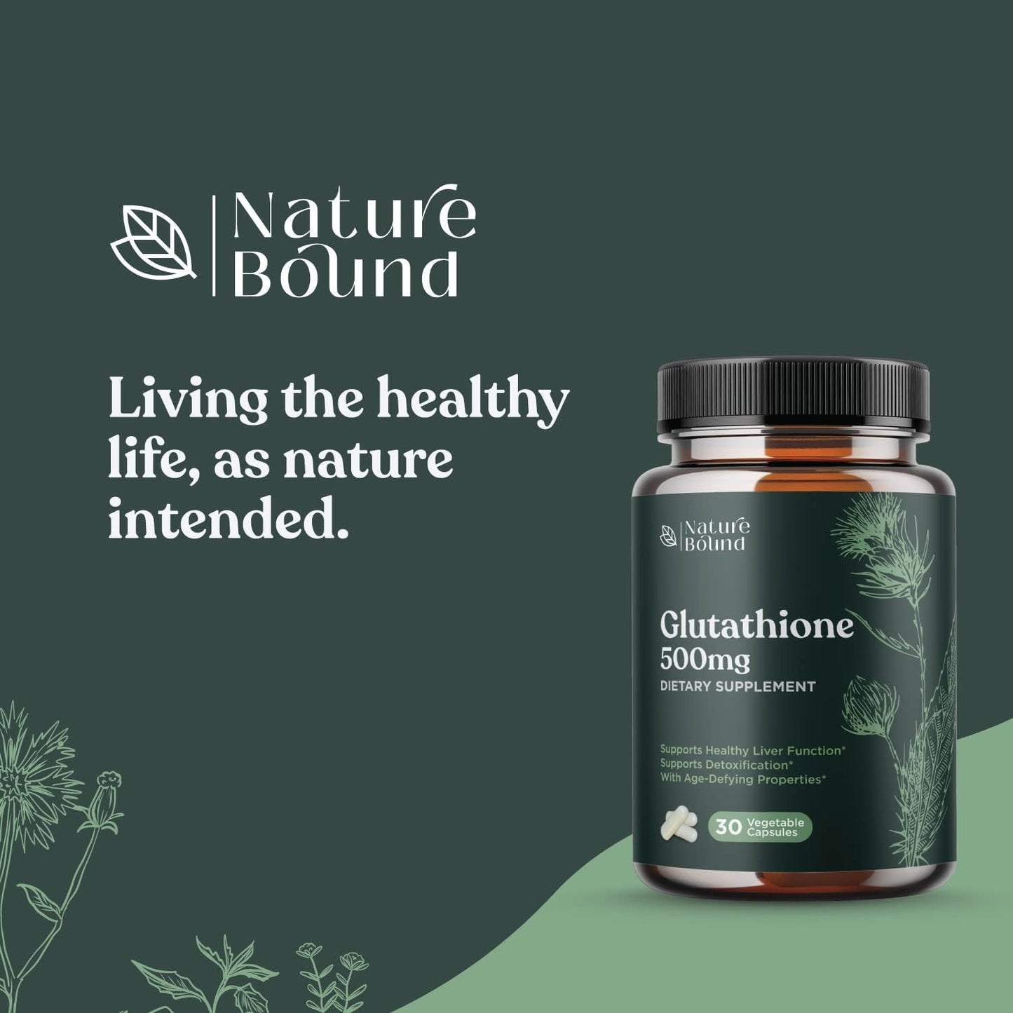 500mg Glutathione Skin Whitening Pills with Milk Thistle Extract - Antioxidant Support for Men and Women - Immune System Booster