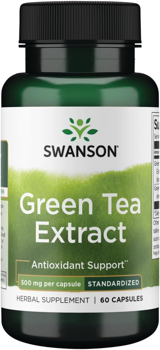 500mg Green Tea Extract Capsules - 60 Count by Swanson