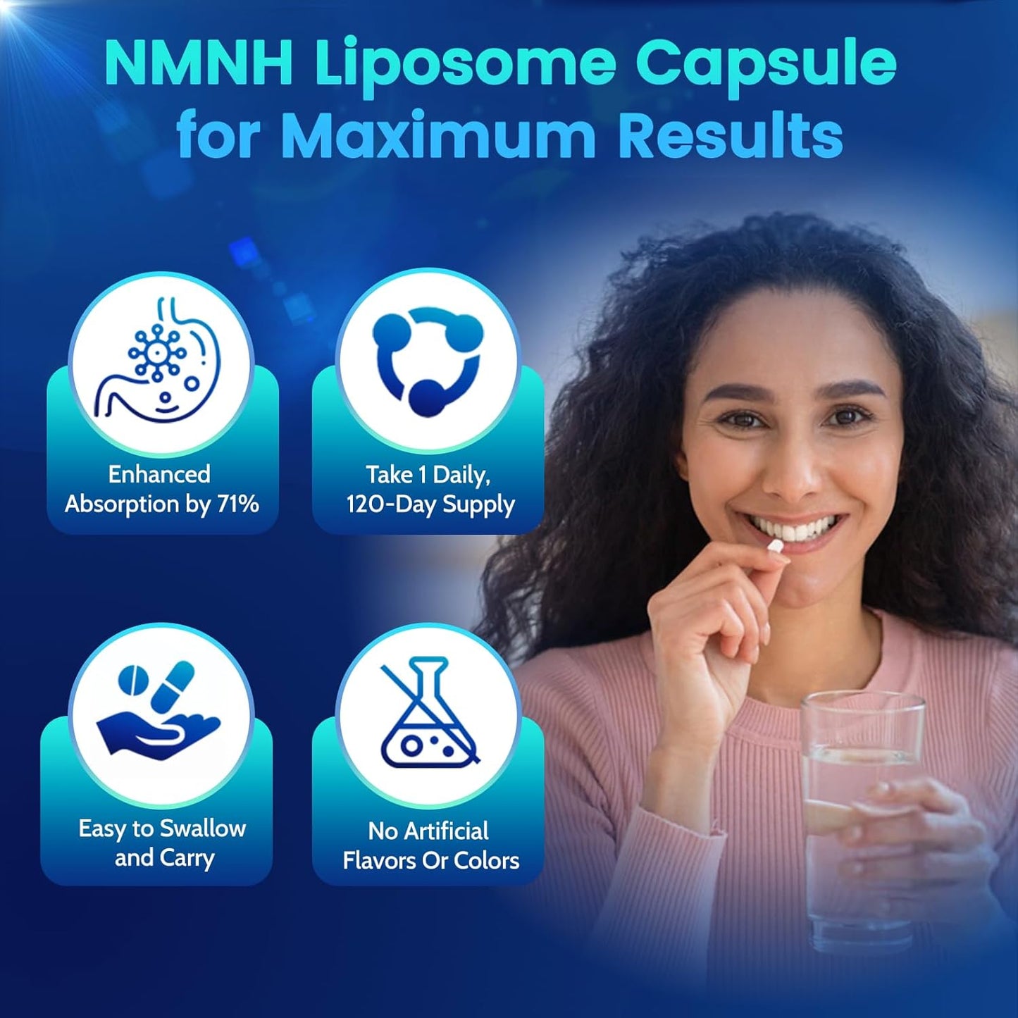 500mg HEALGUT Pure NMNH Liposome Capsules: Anti-Aging NAD+ Supplement for Women, Boost NAD Levels, Skin Aging Solution